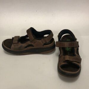 Mephisto 10 Sandals Brown Leather Velcro Sano Style Excellent Condition